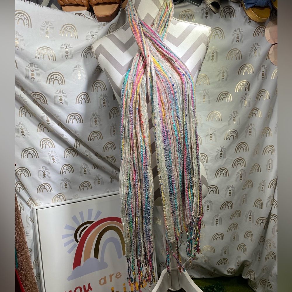 Multicolor Fringe Scarf